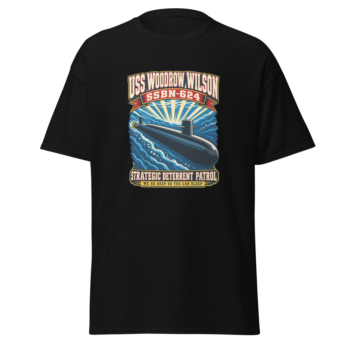 USS Woodrow Wilson (SSBN-624) Deterrent Patrol Shirt - Retro