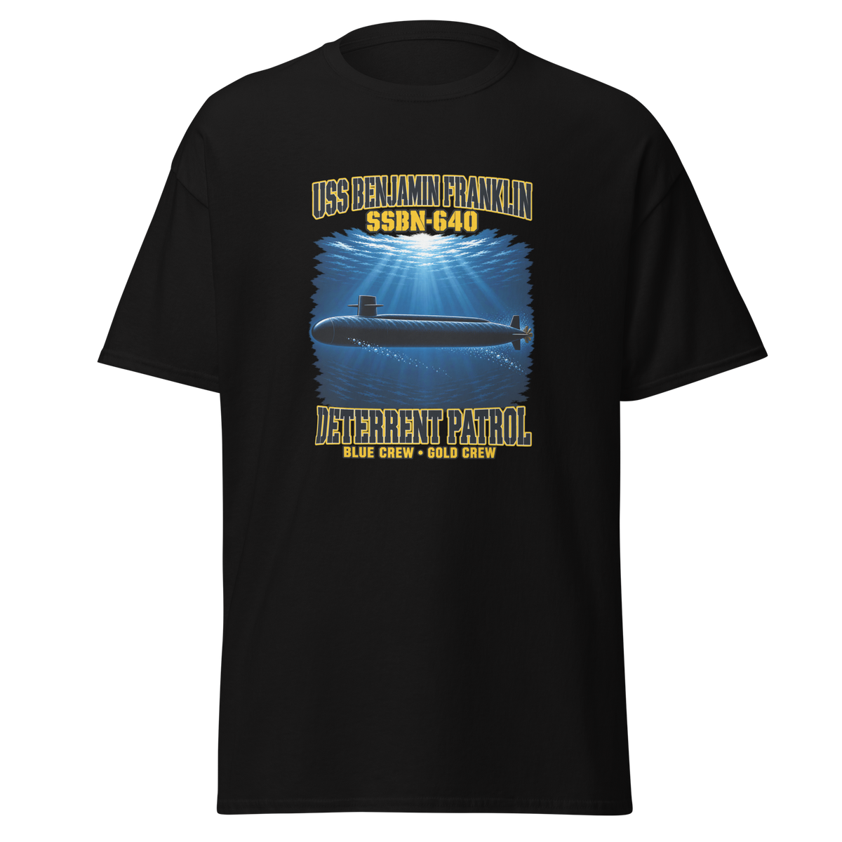 USS Benjamin Franklin (SSBN-640) Deterrent Patrol Shirt - Deep Water