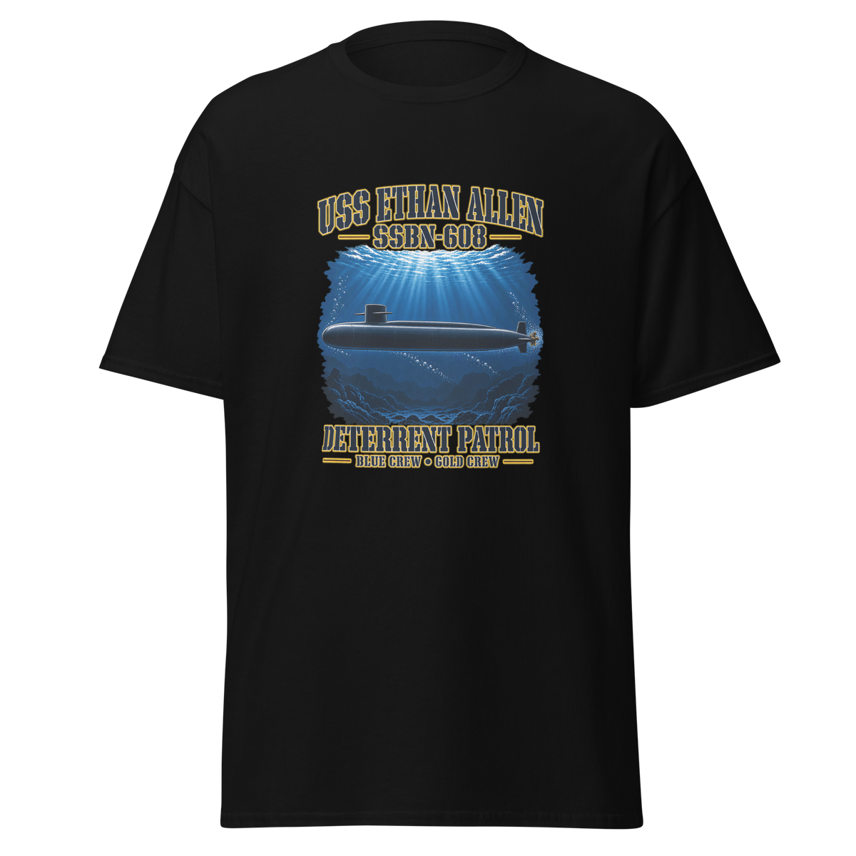 USS Ethan Allen (SSBN-608) Deterrent Patrol Shirt - Deep Water