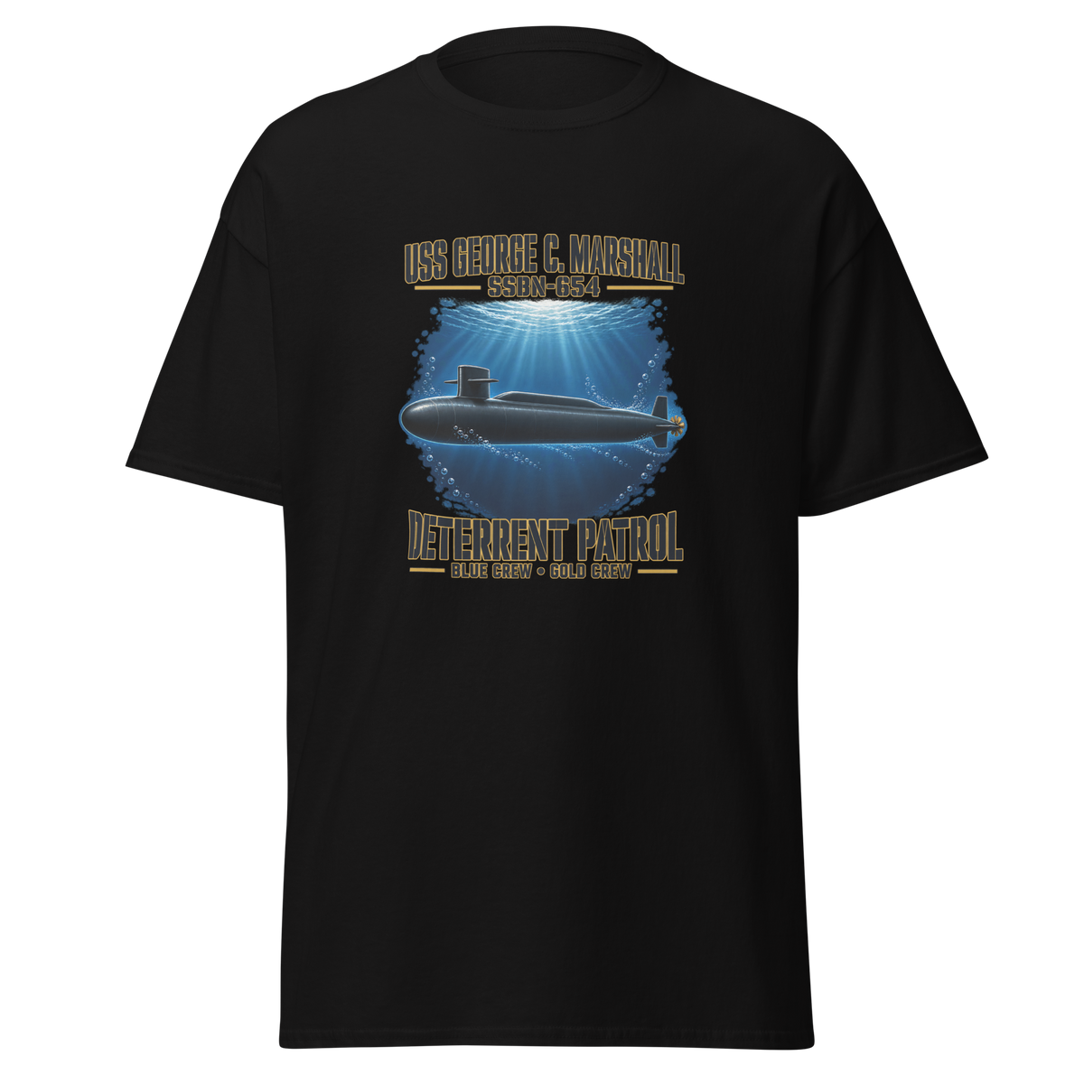 USS George C. Marshall (SSBN-654) Deterrent Patrol Shirt - Deep Water