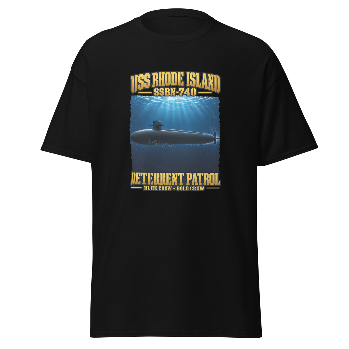 USS Rhode Island (SSBN-740) Deterrent Patrol Shirt - Deep Water