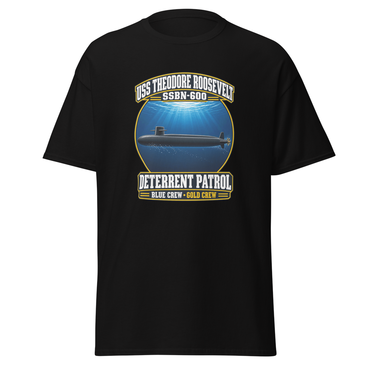 USS Theodore Roosevelt (SSBN-600) Deterrent Patrol Shirt - Deep Water