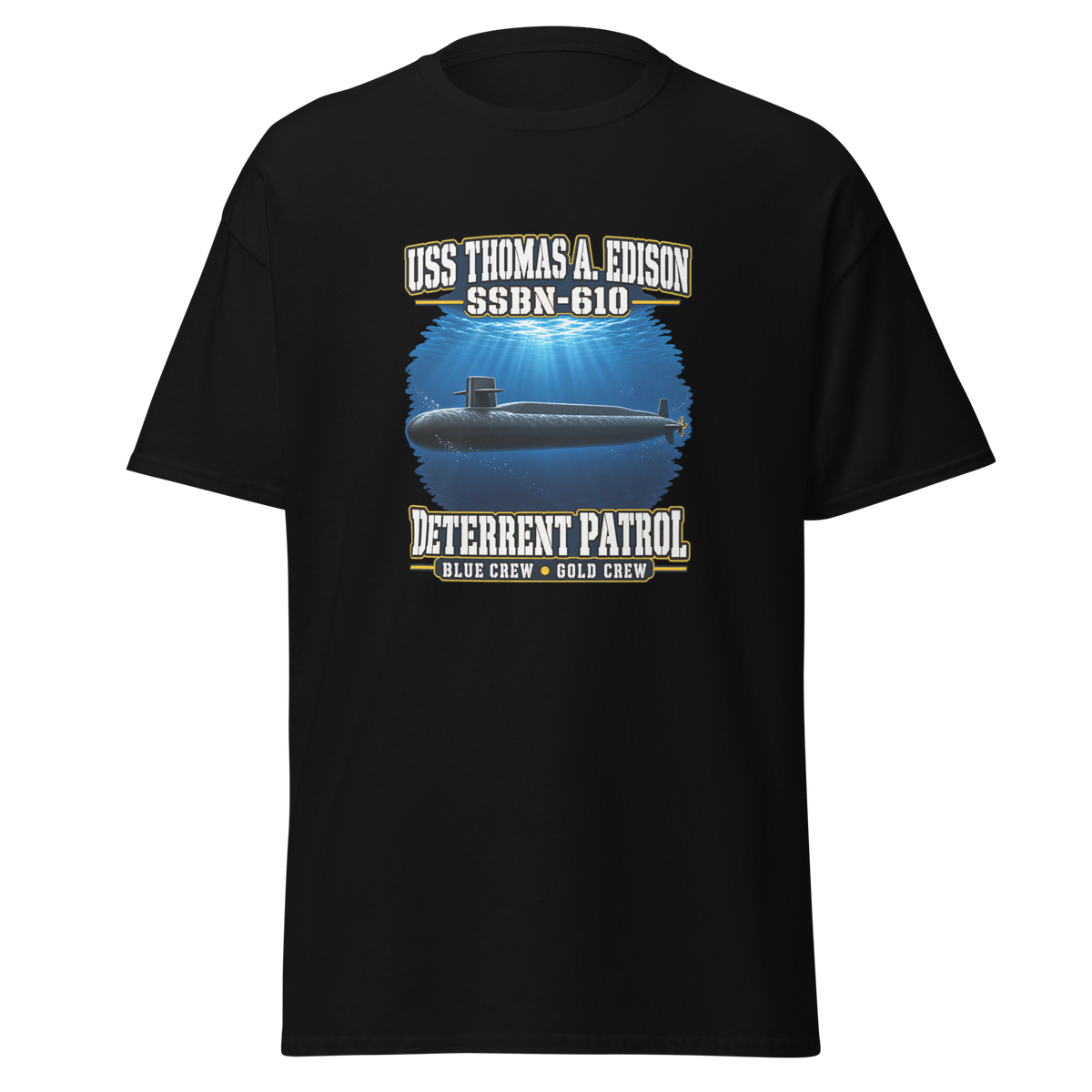 USS Thomas A. Edison (SSBN-610) Deterrent Patrol Shirt - Deep Water