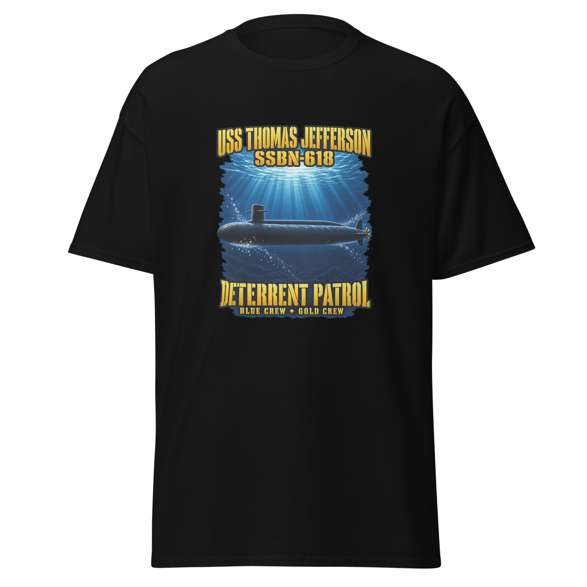 USS Thomas Jefferson (SSBN-618) Deterrent Patrol Shirt - Deep Water