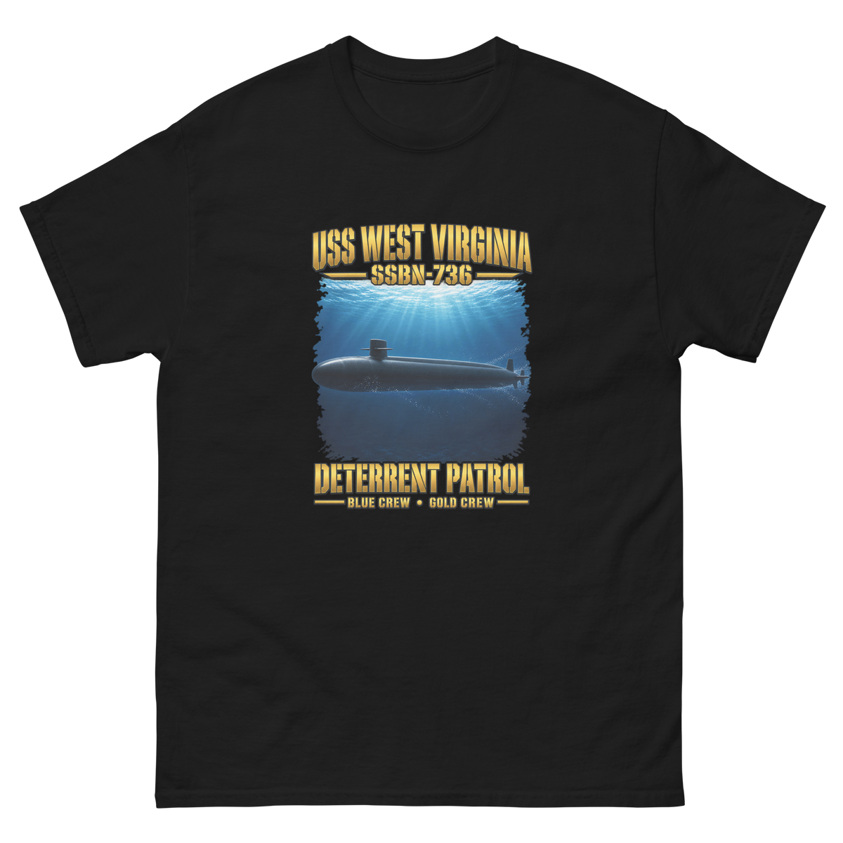 USS West Virginia (SSBN-736) Deterrent Patrol Shirt - Deep Water