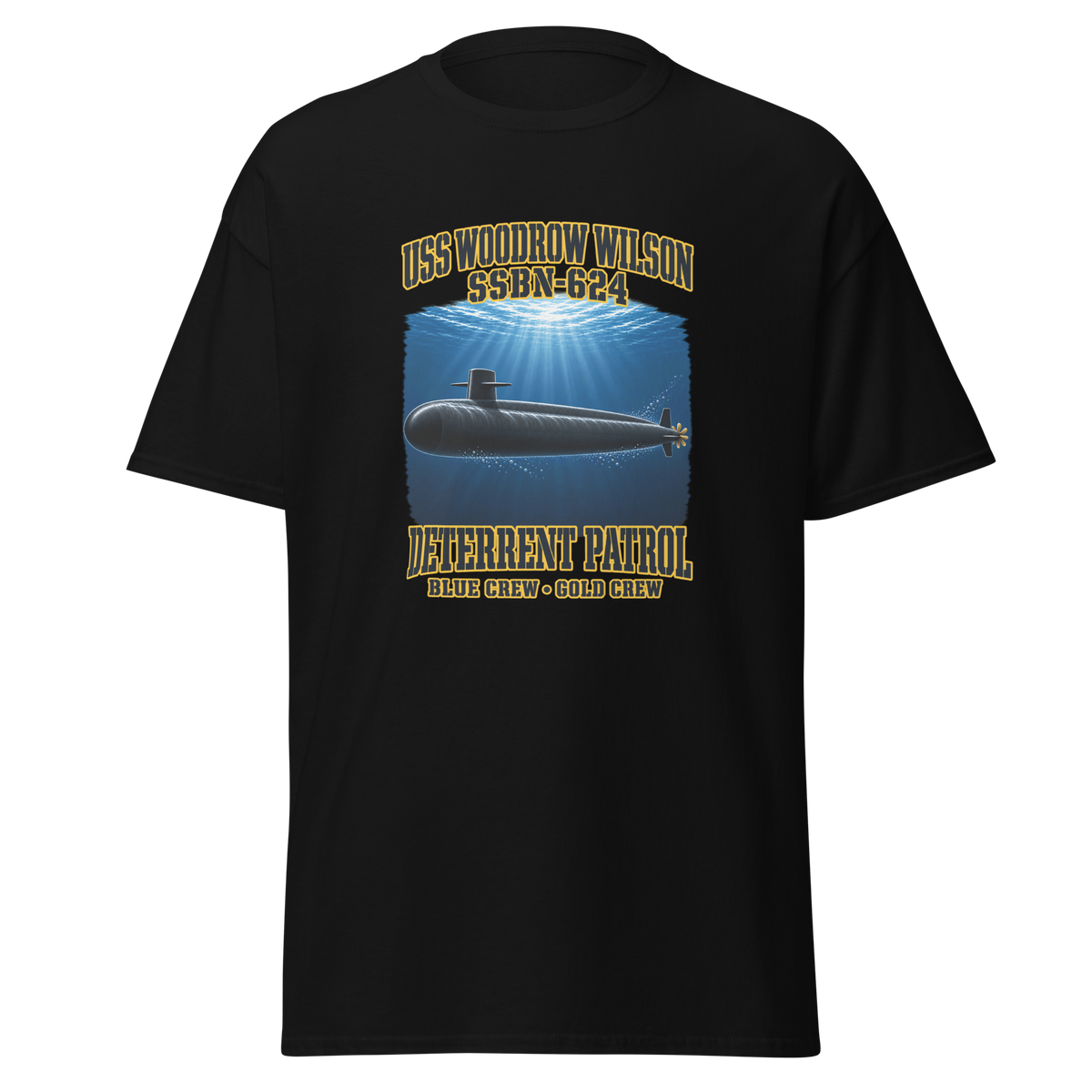 USS Woodrow Wilson (SSBN-624) Deterrent Patrol Shirt - Deep Water