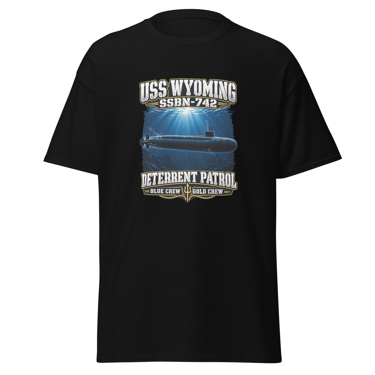 USS Wyoming (SSBN-742) Deterrent Patrol Shirt - Deep Water