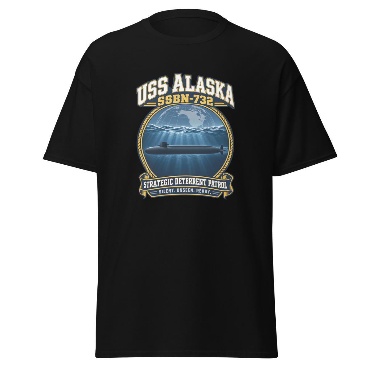 USS Alaska (SSBN-732) Deterrent Patrol Shirt - Emblem