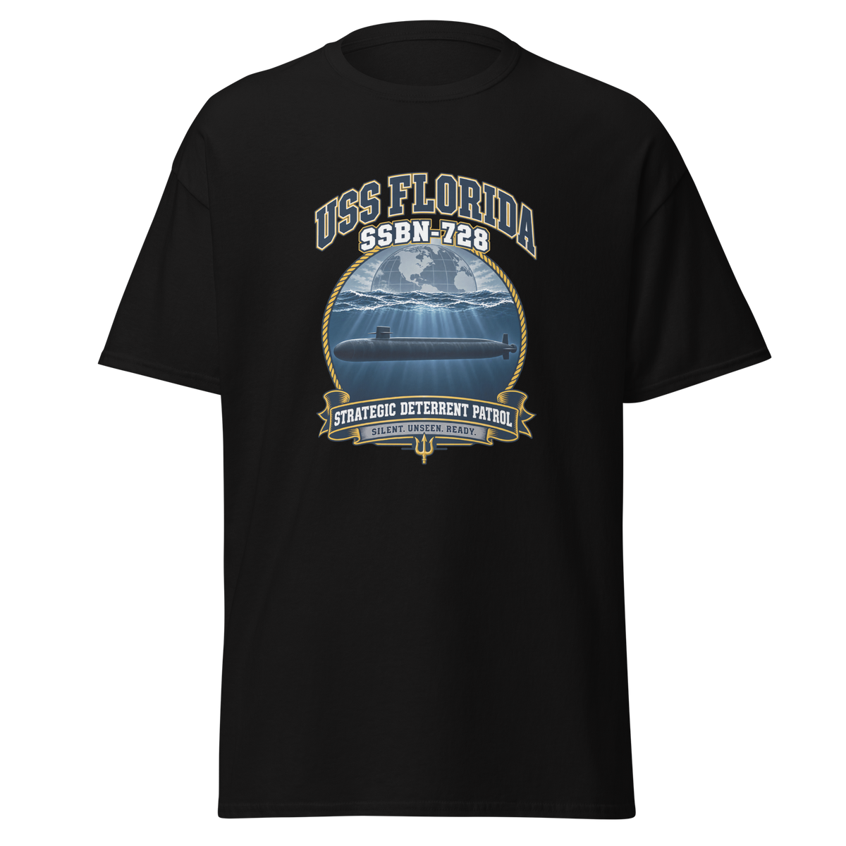 USS Florida (SSBN-728) Deterrent Patrol Shirt - Emblem
