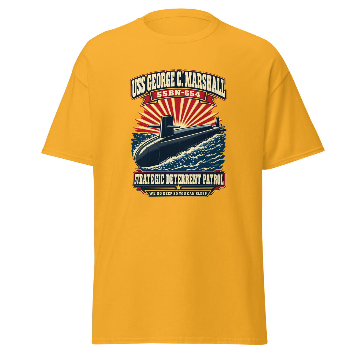 USS George C. Marshall (SSBN-654) Deterrent Patrol Shirt - Retro