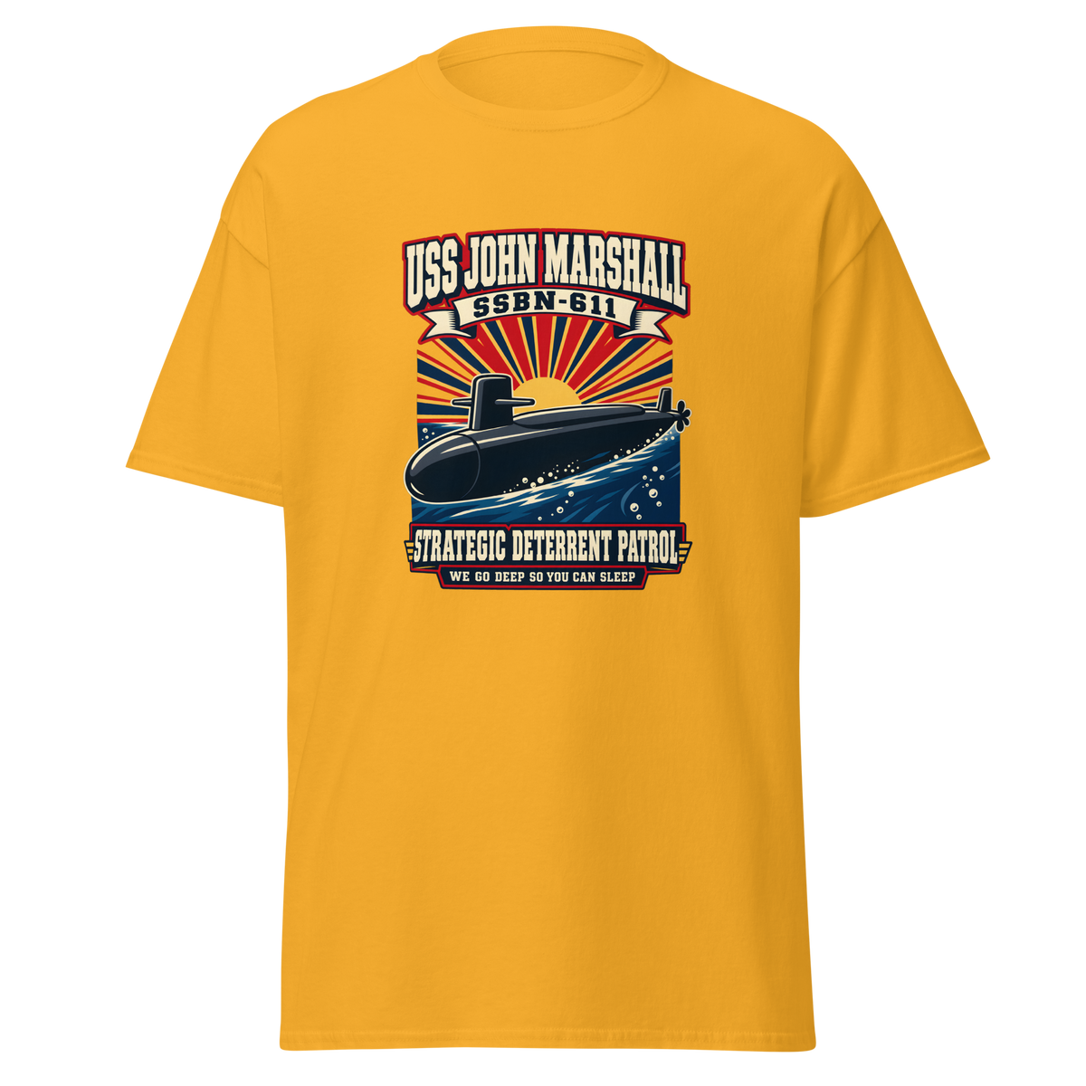 USS John Marshall (SSBN-611) Deterrent Patrol Shirt - Retro