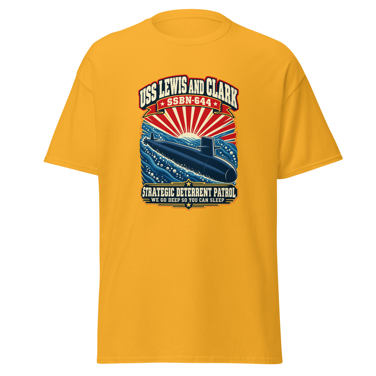 USS Lewis and Clark (SSBN-644) Deterrent Patrol Shirt - Retro