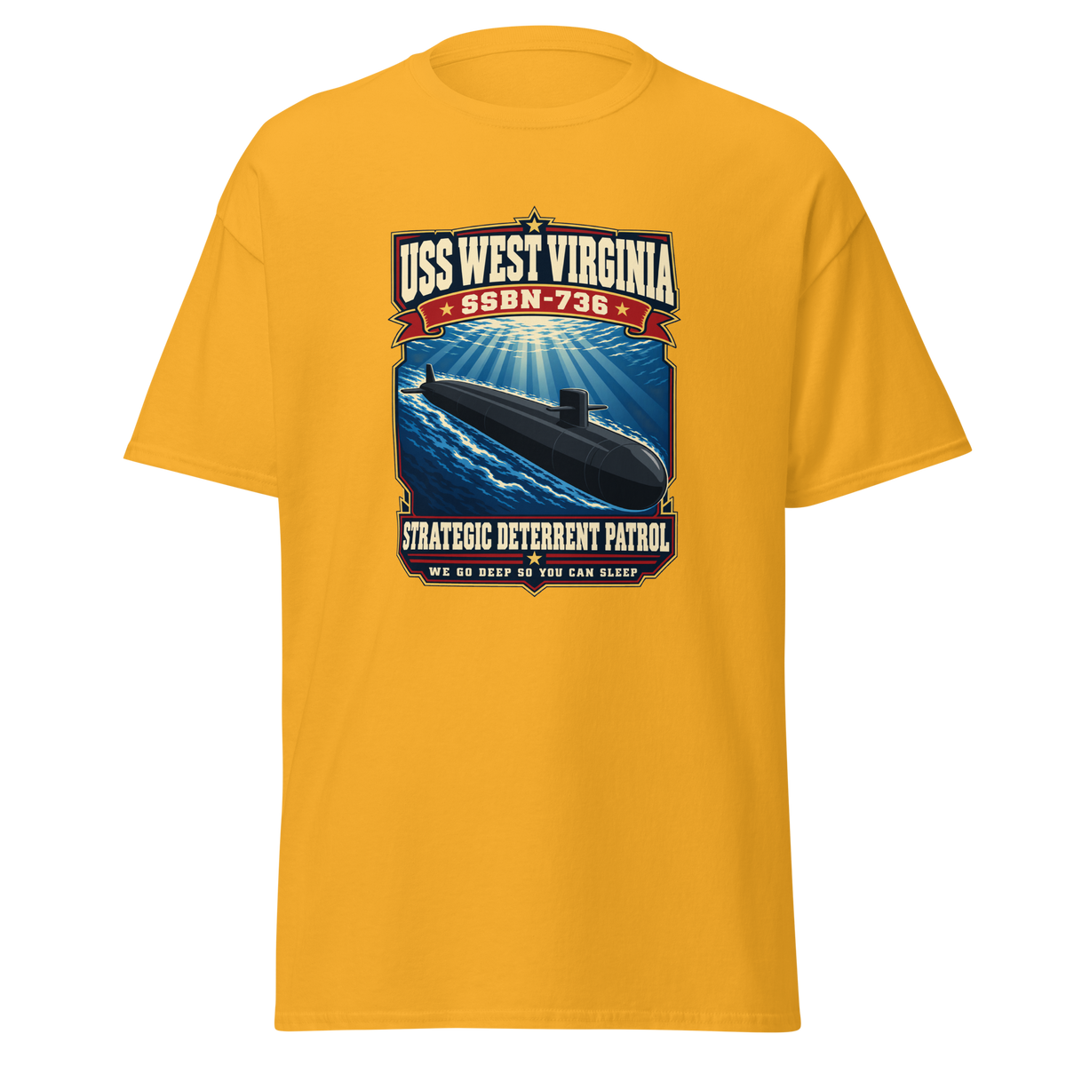USS West Virginia (SSBN-736) Deterrent Patrol Shirt - Retro