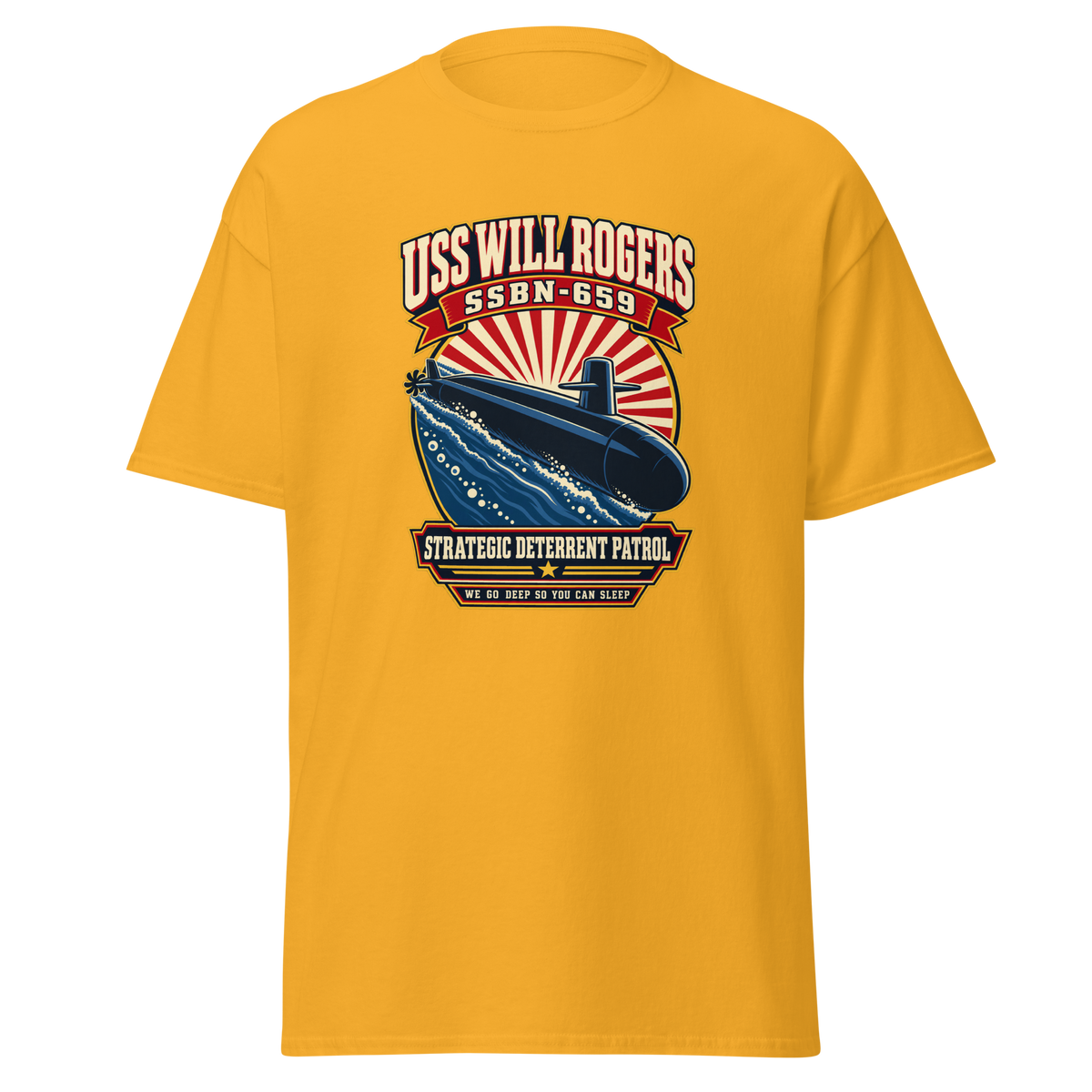 USS Will Rogers (SSBN-659) Deterrent Patrol Shirt - Retro