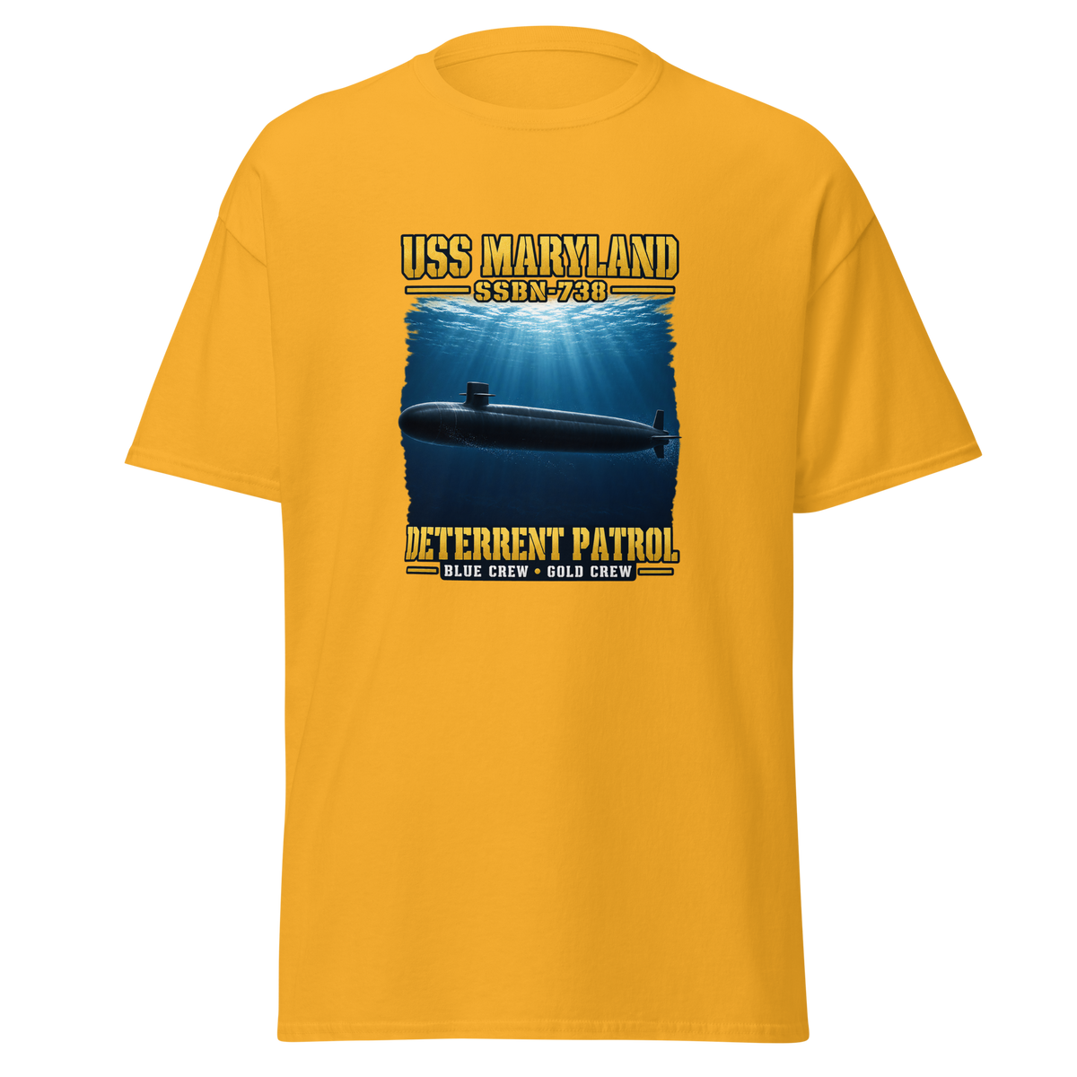 USS Maryland (SSBN-738) Deterrent Patrol Shirt - Deep Water