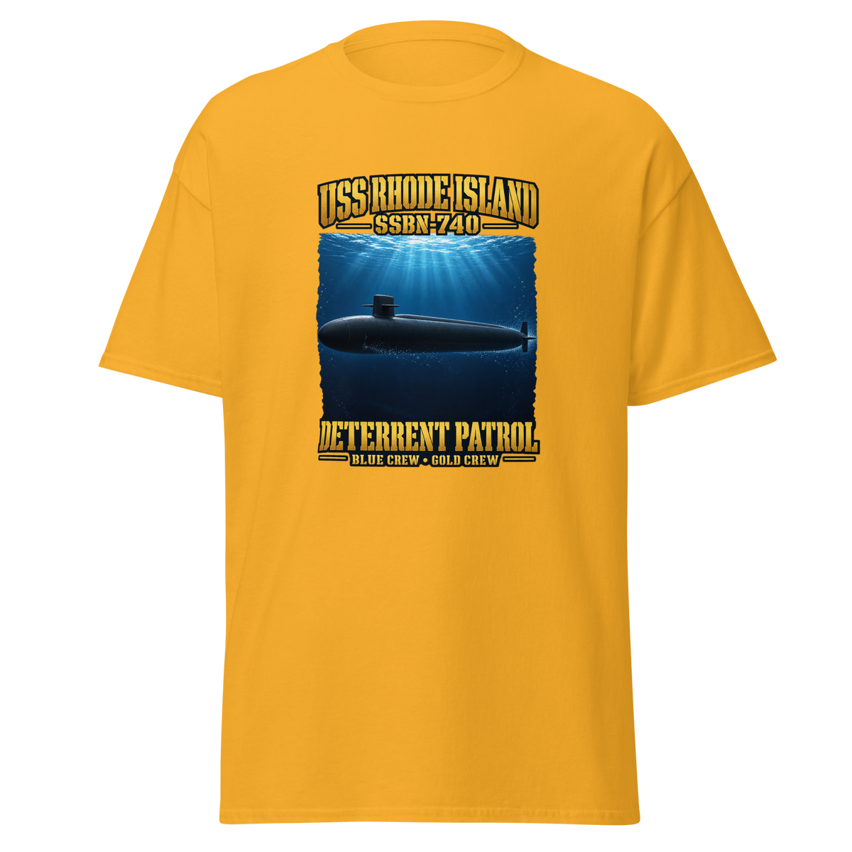 USS Rhode Island (SSBN-740) Deterrent Patrol Shirt - Deep Water