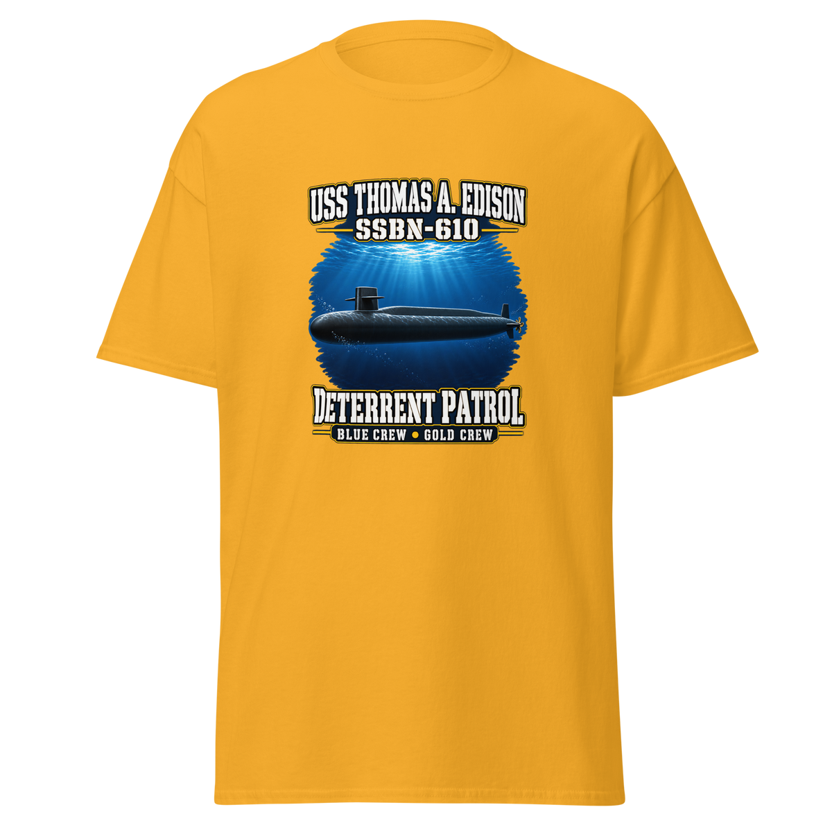 USS Thomas A. Edison (SSBN-610) Deterrent Patrol Shirt - Deep Water