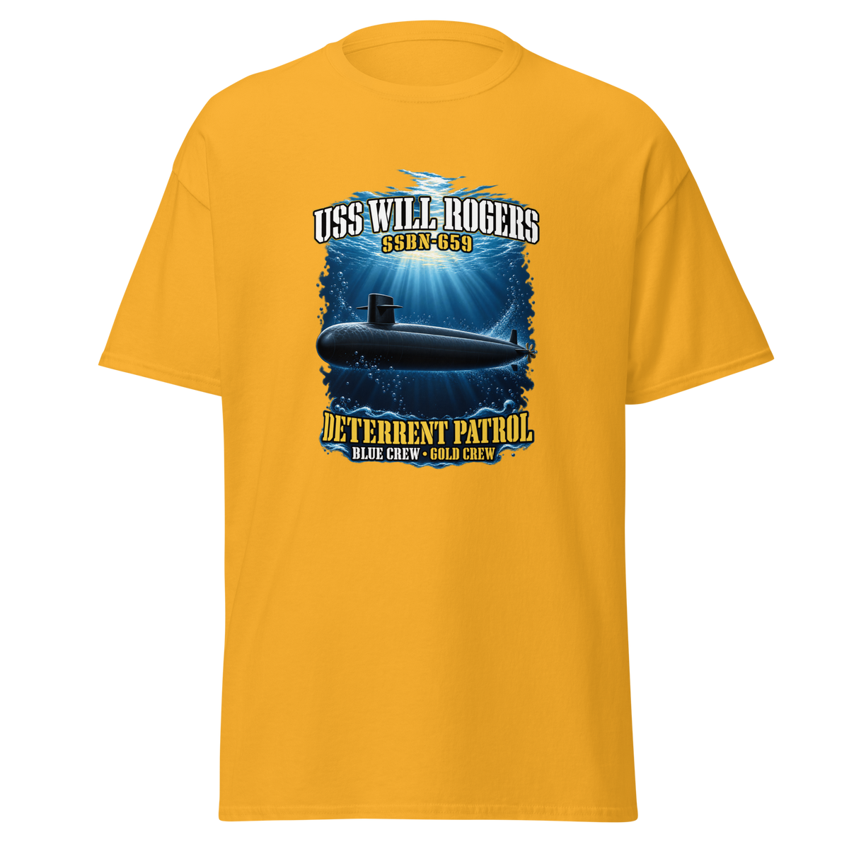 USS Will Rogers (SSBN-659) Deterrent Patrol Shirt - Deep Water