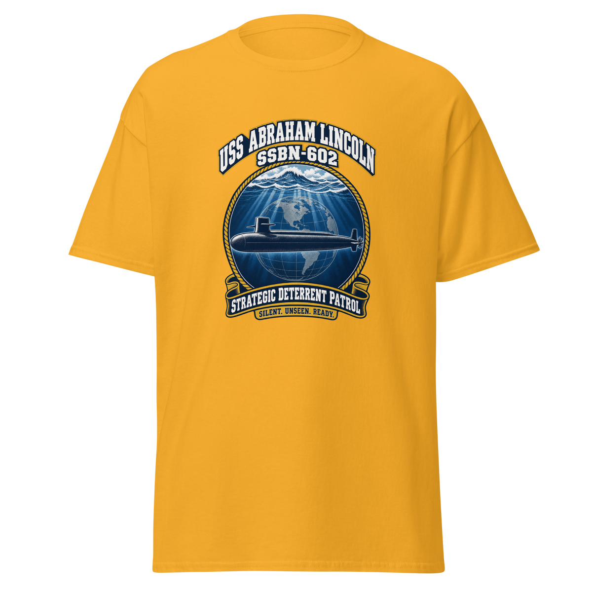 USS Abraham Lincoln (SSBN-602) Deterrent Patrol Shirt - Emblem