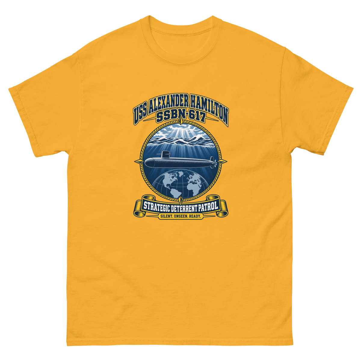 USS Alexander Hamilton (SSBN-617) Deterrent Patrol Shirt - Emblem