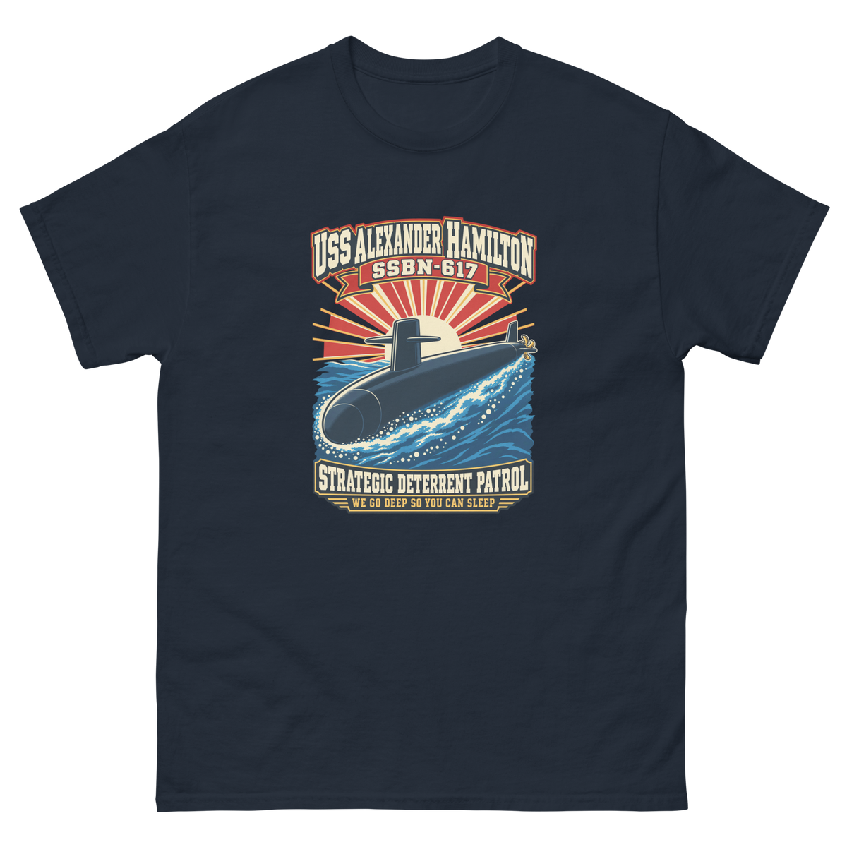 USS Alexander Hamilton (SSBN-617) Deterrent Patrol Shirt - Retro