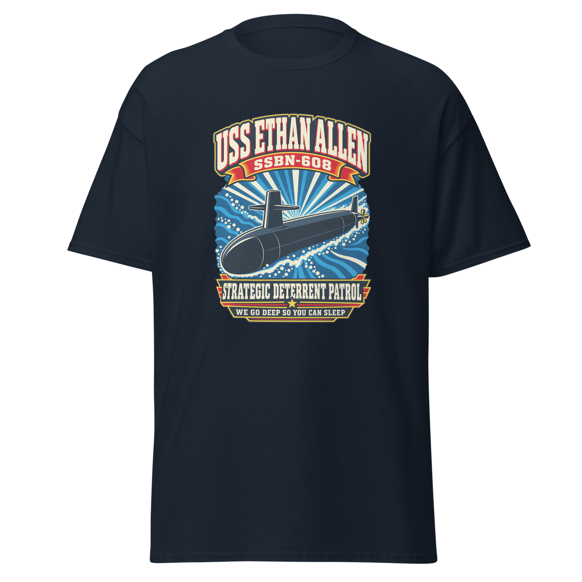 USS Ethan Allen (SSBN-608) Deterrent Patrol Shirt - Retro