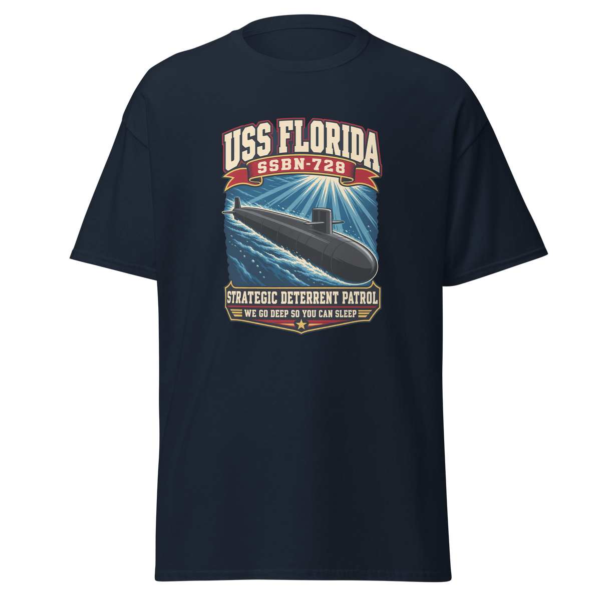 USS Florida (SSBN-728) Deterrent Patrol Shirt - Retro