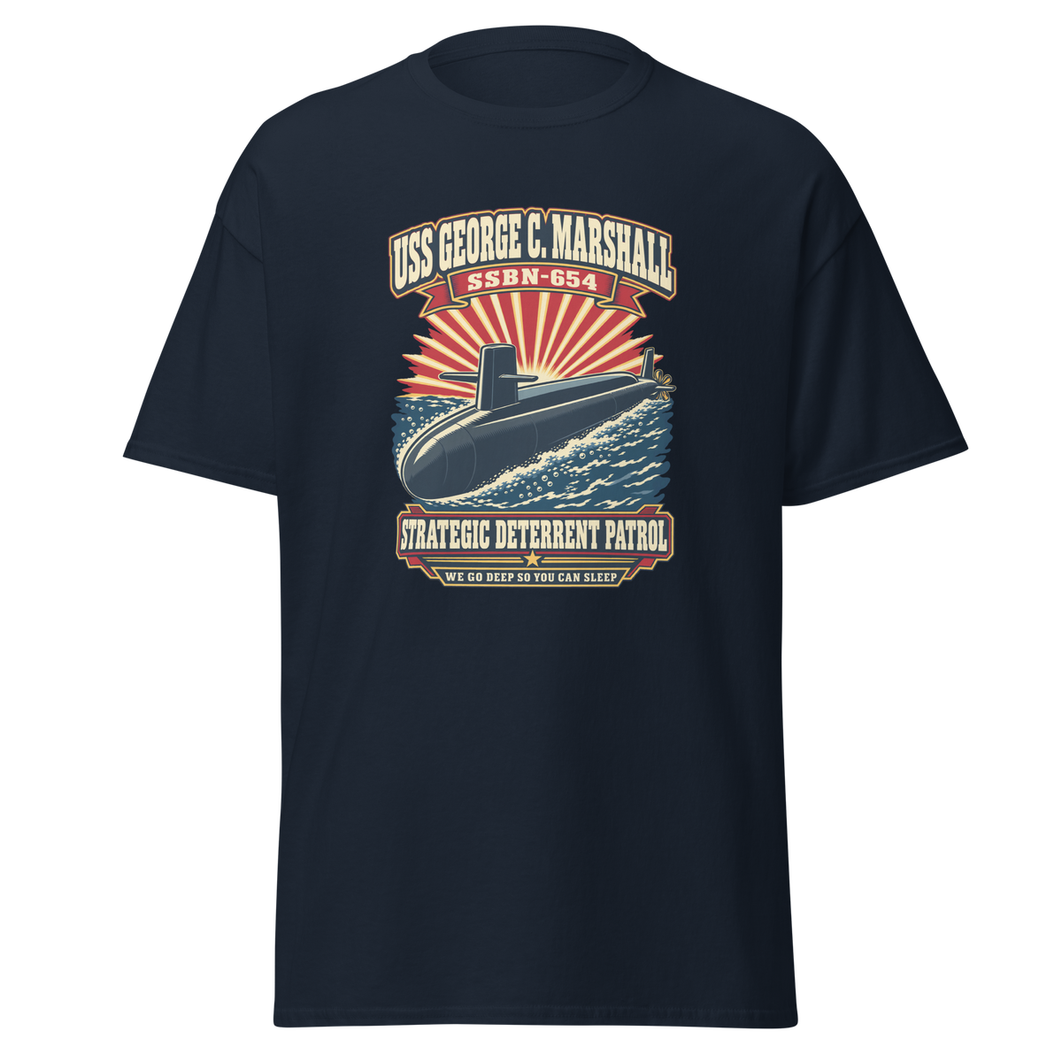 USS George C. Marshall (SSBN-654) Deterrent Patrol Shirt - Retro