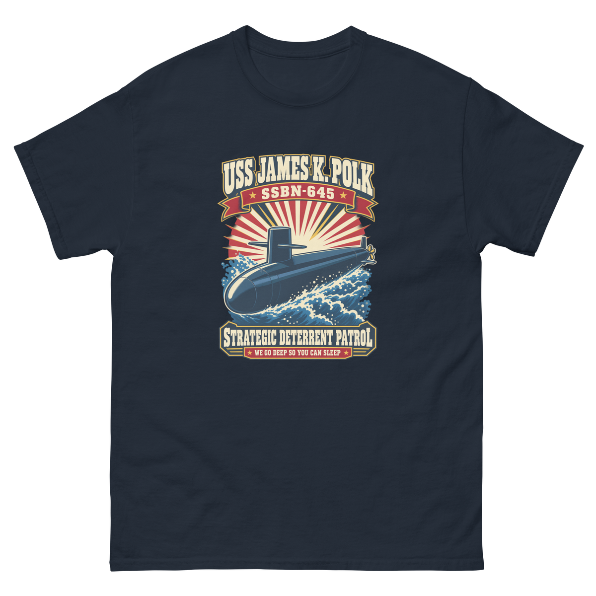 USS James K. Polk (SSBN-645) Deterrent Patrol Shirt - Retro