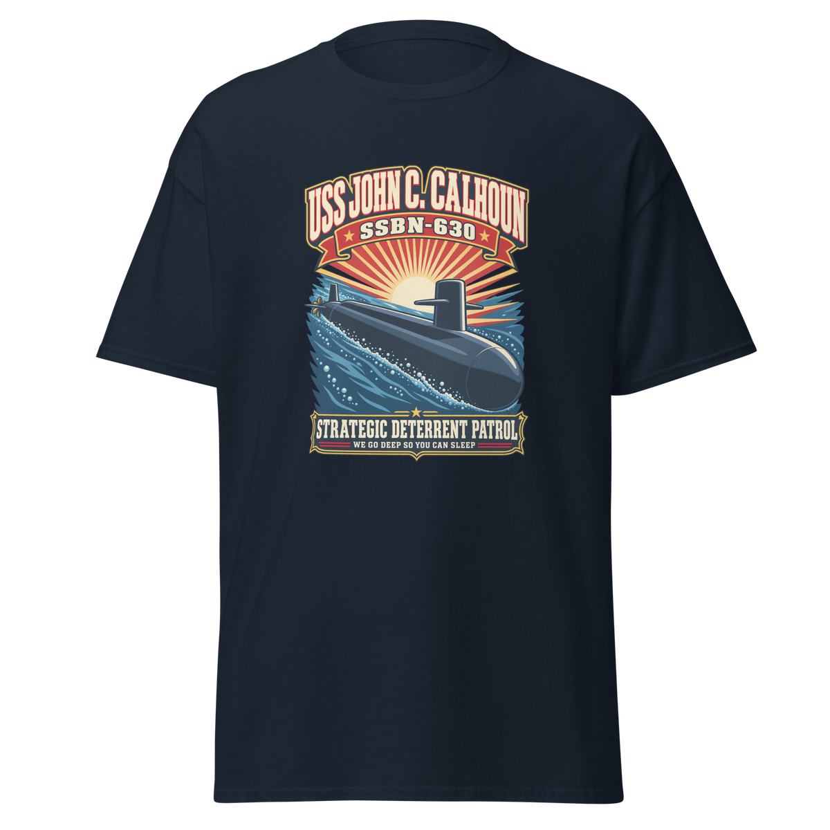 USS John C. Calhoun (SSBN-630) Deterrent Patrol Shirt - Retro