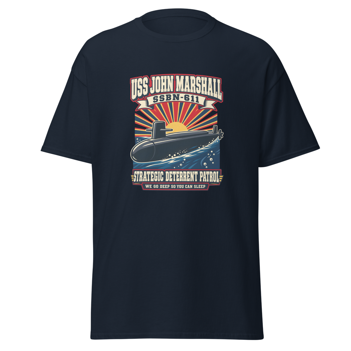 USS John Marshall (SSBN-611) Deterrent Patrol Shirt - Retro
