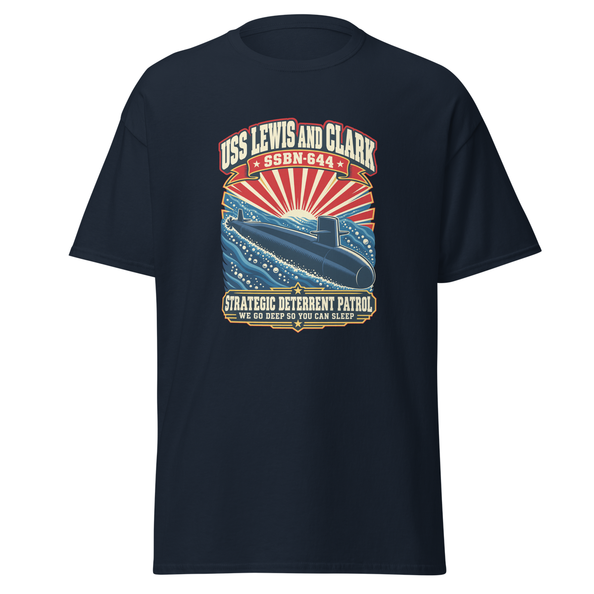 USS Lewis and Clark (SSBN-644) Deterrent Patrol Shirt - Retro