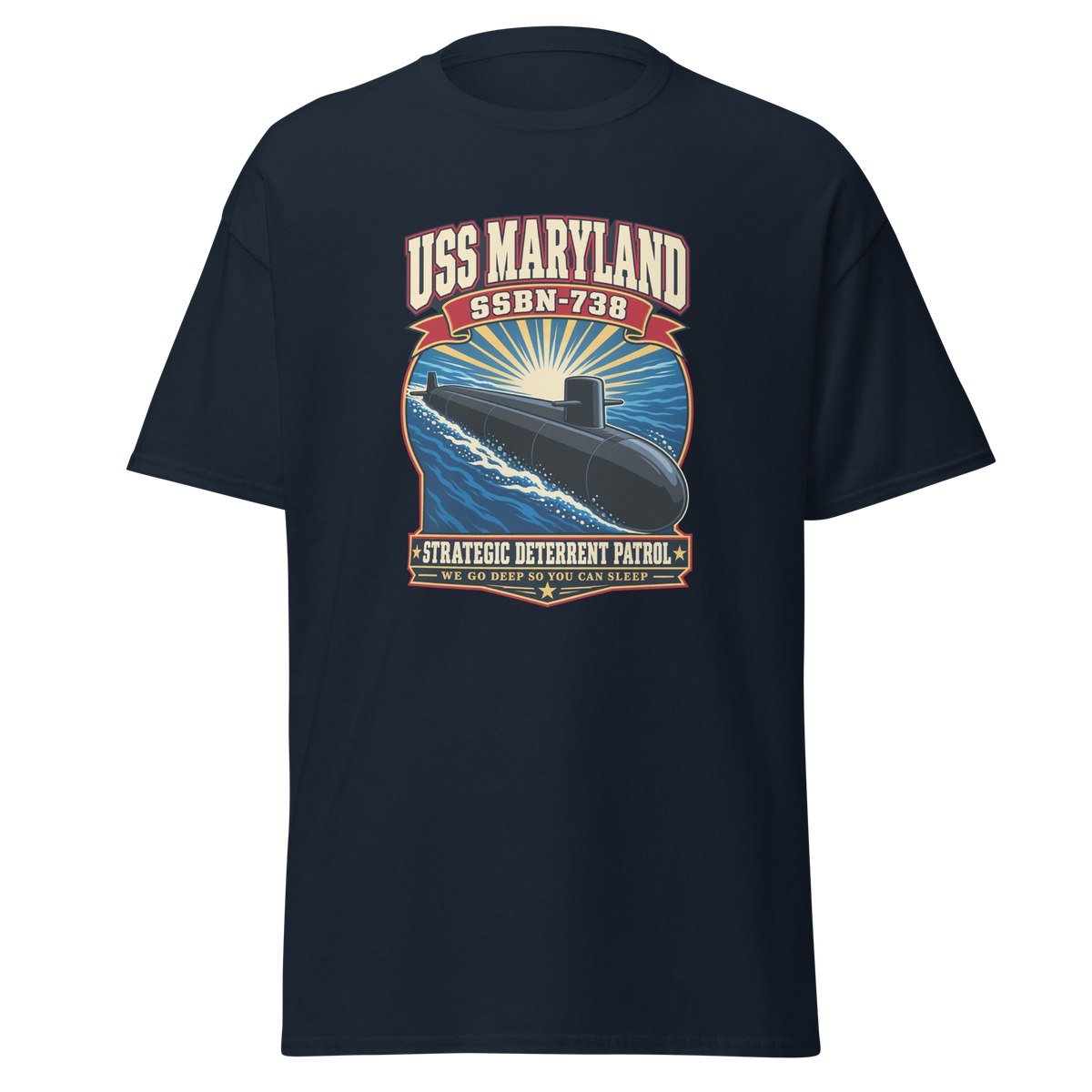 USS Maryland (SSBN-738) Deterrent Patrol Shirt - Retro
