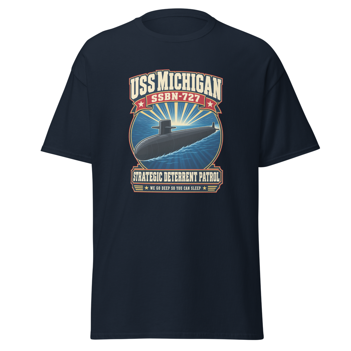USS Michigan (SSBN-727) Deterrent Patrol Shirt - Retro