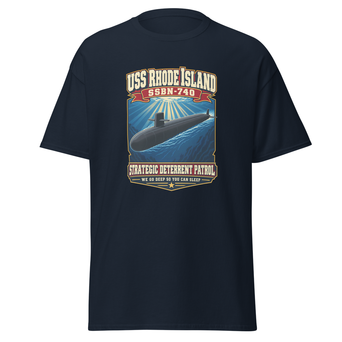 USS Rhode Island (SSBN-740) Deterrent Patrol Shirt - Retro