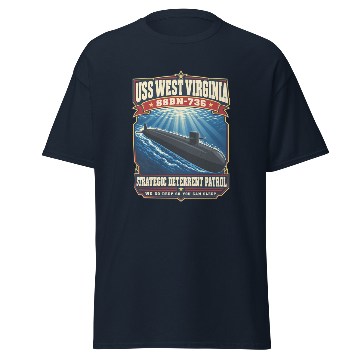 USS West Virginia (SSBN-736) Deterrent Patrol Shirt - Retro
