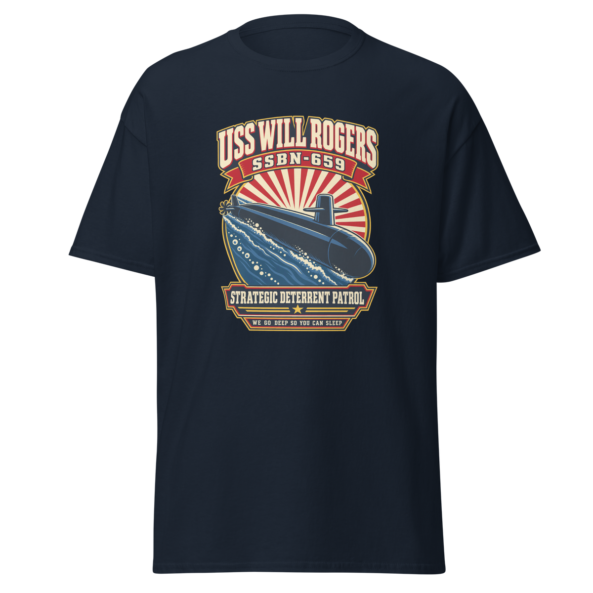 USS Will Rogers (SSBN-659) Deterrent Patrol Shirt - Retro