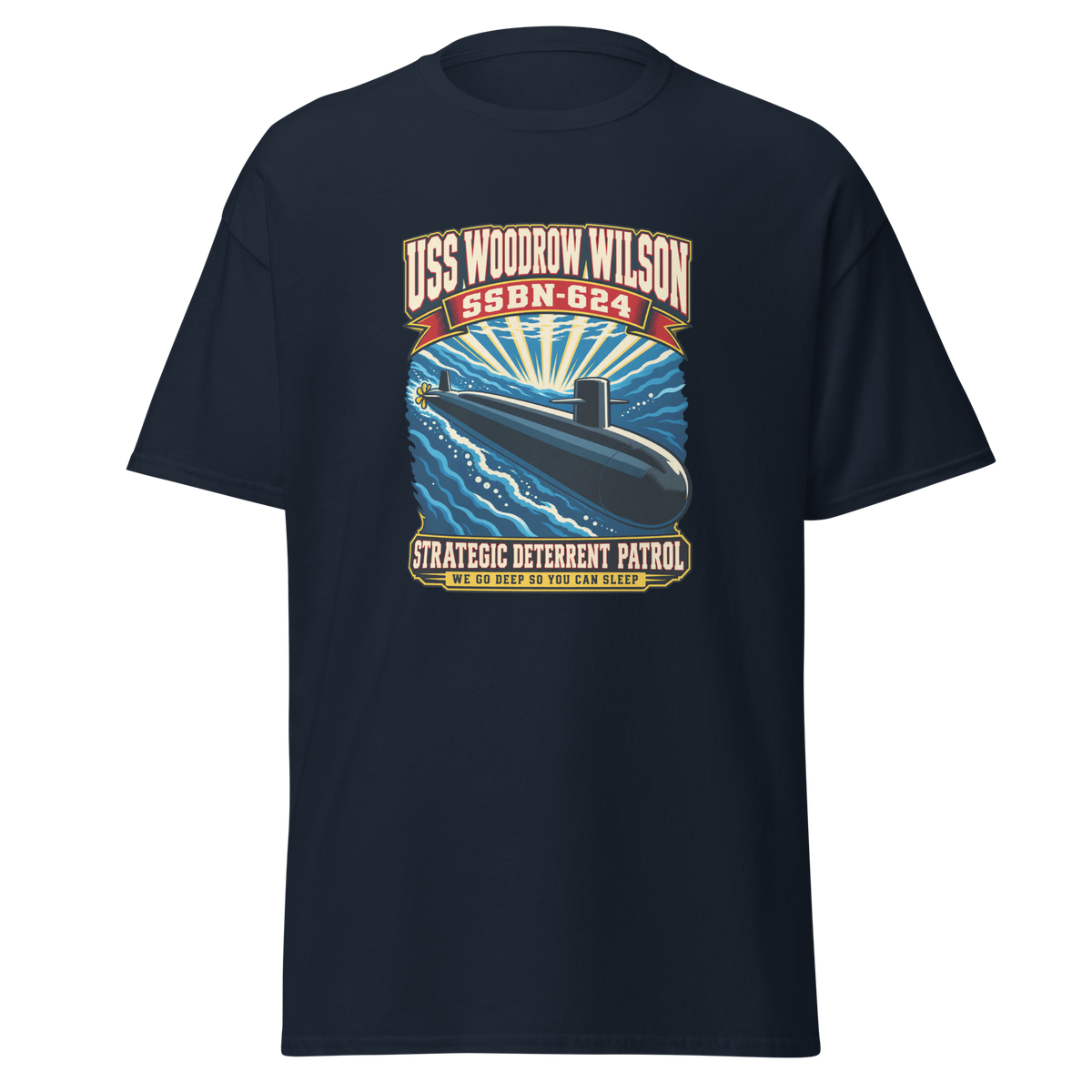 USS Woodrow Wilson (SSBN-624) Deterrent Patrol Shirt - Retro