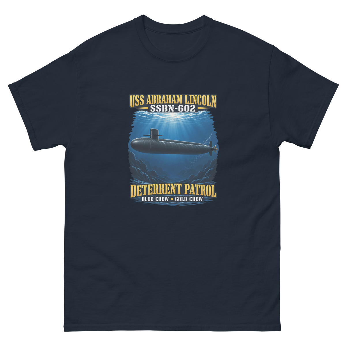 USS Abraham Lincoln (SSBN-602) Deterrent Patrol Shirt - Deep Water