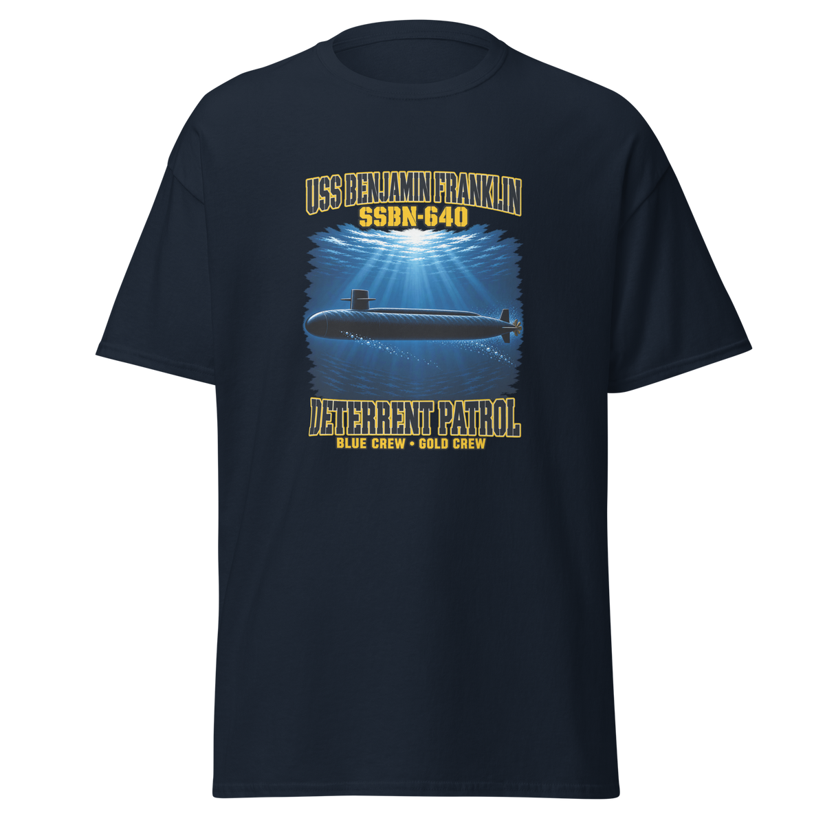 USS Benjamin Franklin (SSBN-640) Deterrent Patrol Shirt - Deep Water