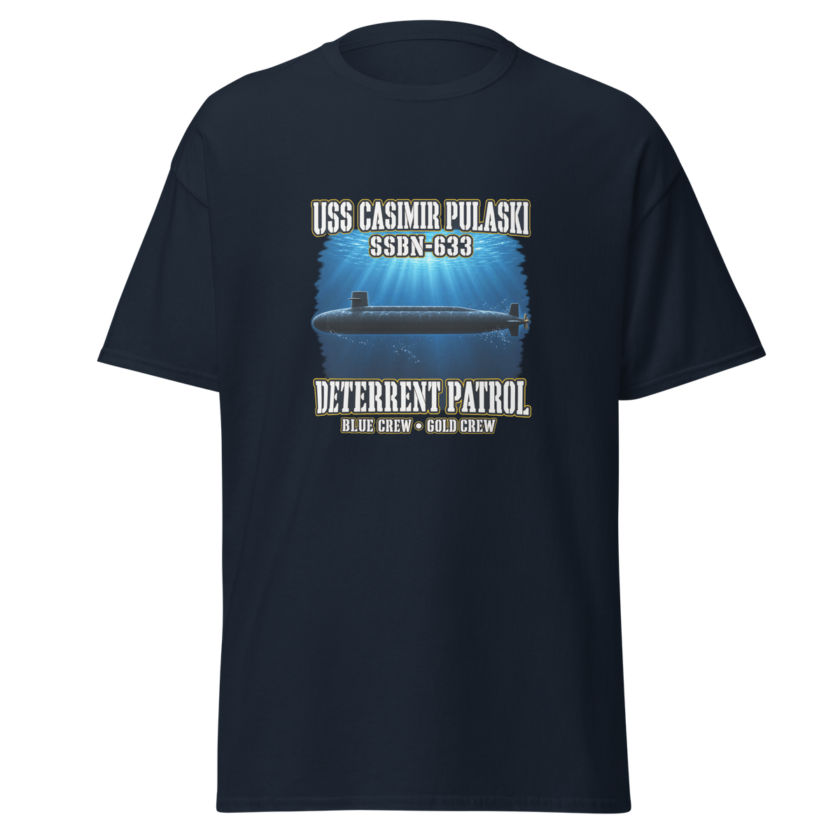 USS Casimir Pulaski (SSBN-633) Deterrent Patrol Shirt - Deep Water