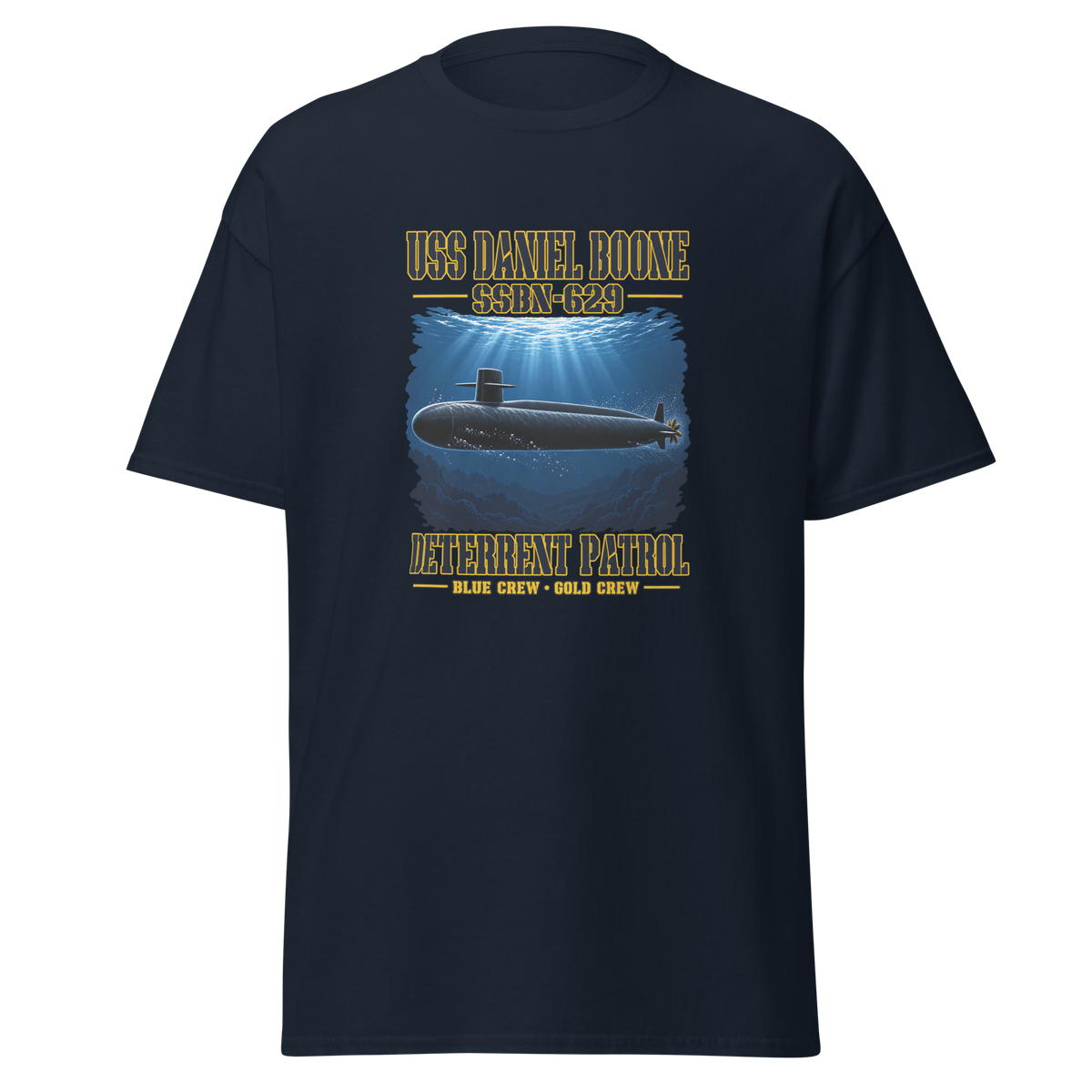 USS Daniel Boone (SSBN-629) Deterrent Patrol Shirt - Deep Water