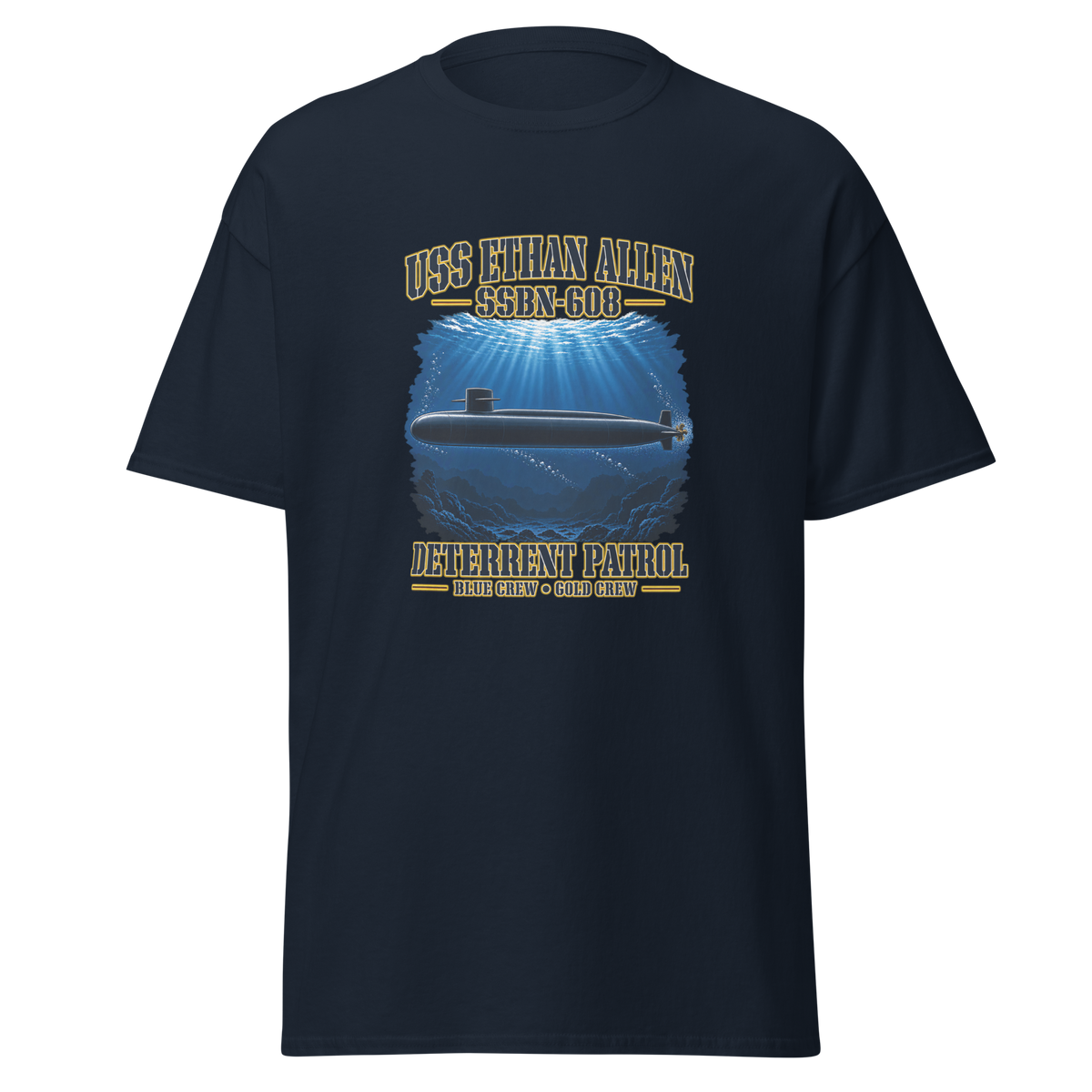 USS Ethan Allen (SSBN-608) Deterrent Patrol Shirt - Deep Water