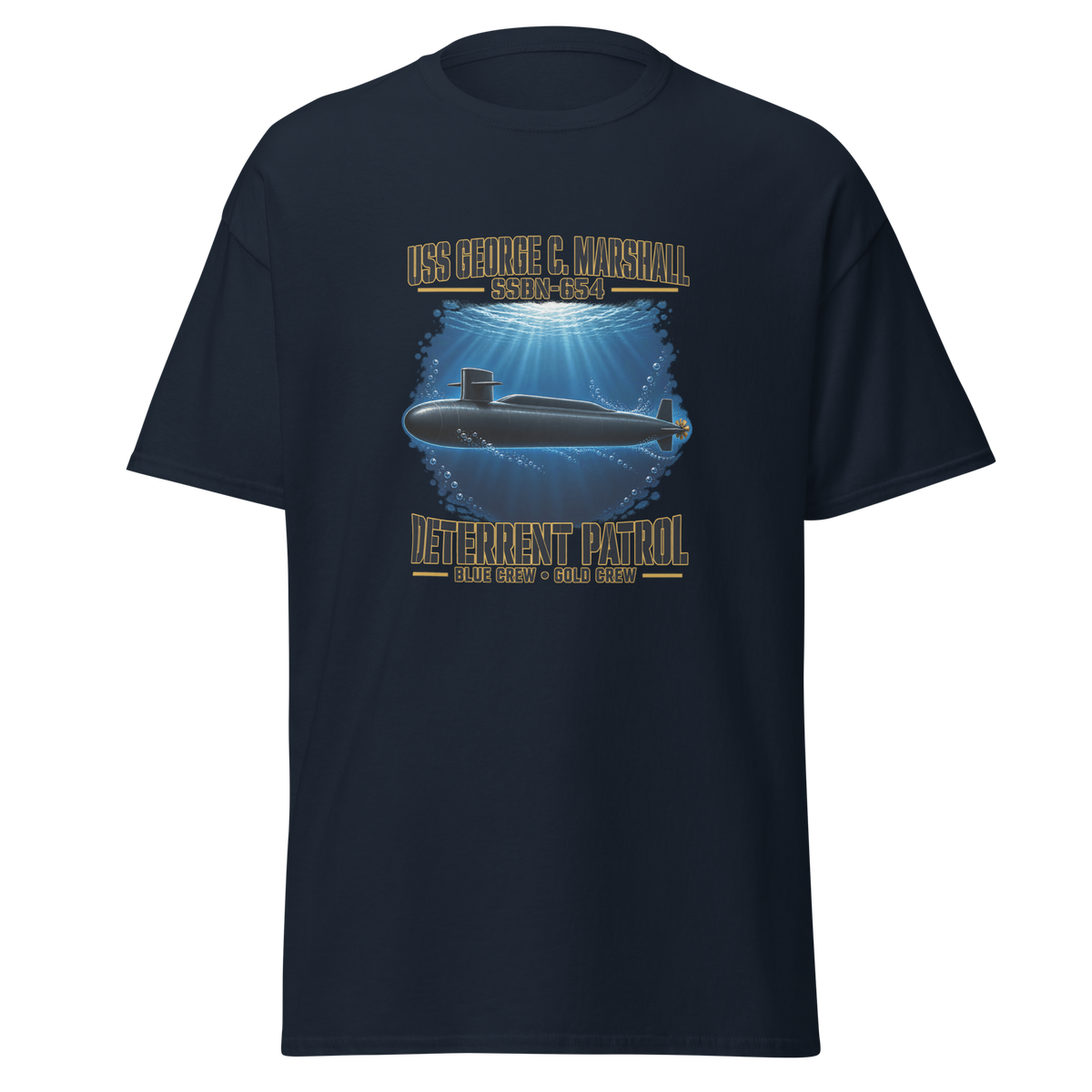 USS George C. Marshall (SSBN-654) Deterrent Patrol Shirt - Deep Water