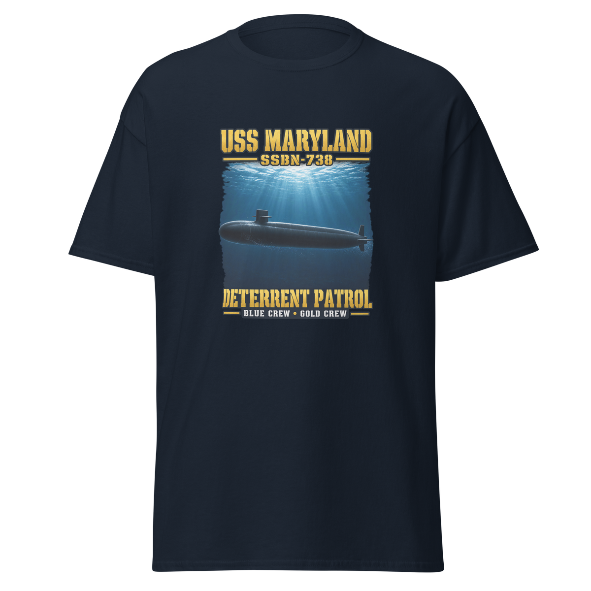 USS Maryland (SSBN-738) Deterrent Patrol Shirt - Deep Water