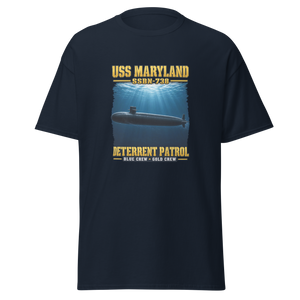 USS Maryland (SSBN-738) Deterrent Patrol Shirt - Deep Water