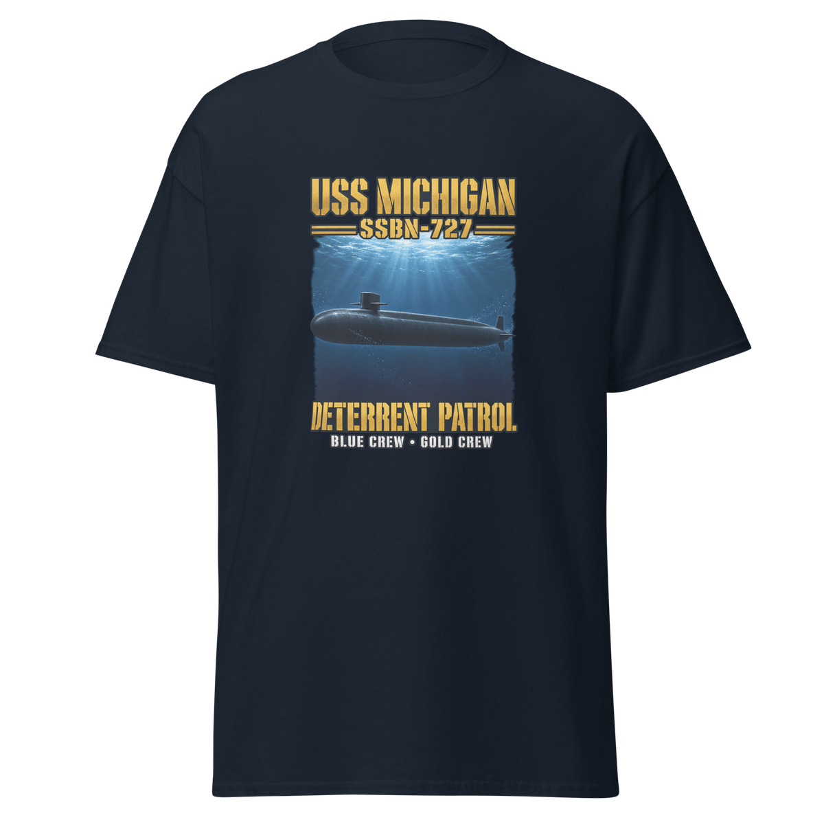 USS Michigan (SSBN-727) Deterrent Patrol Shirt - Deep Water