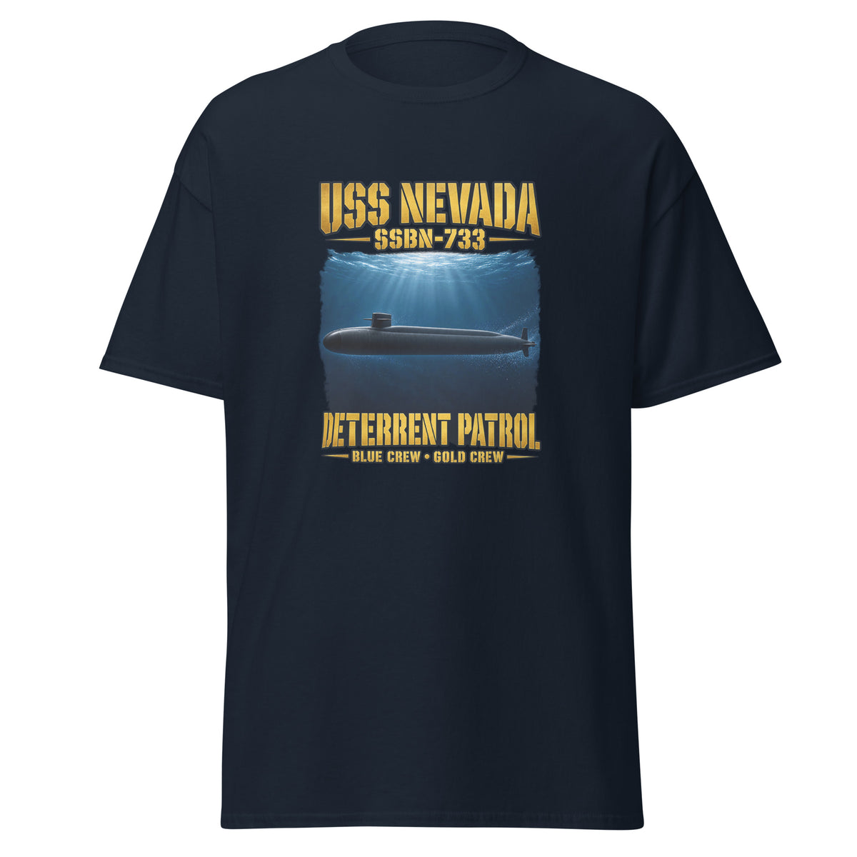 USS Nevada (SSBN-733) Deterrent Patrol Shirt - Deep Water