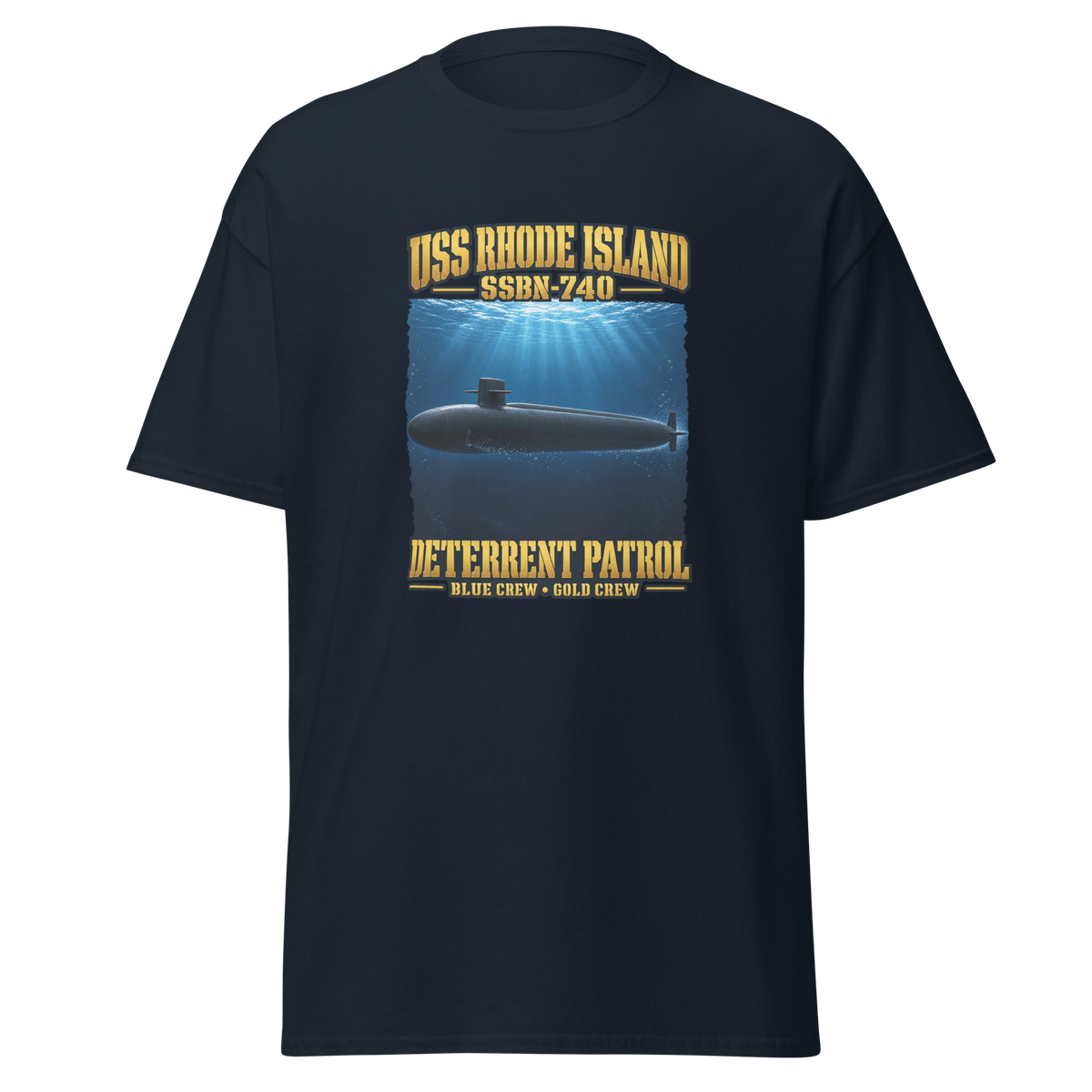 USS Rhode Island (SSBN-740) Deterrent Patrol Shirt - Deep Water