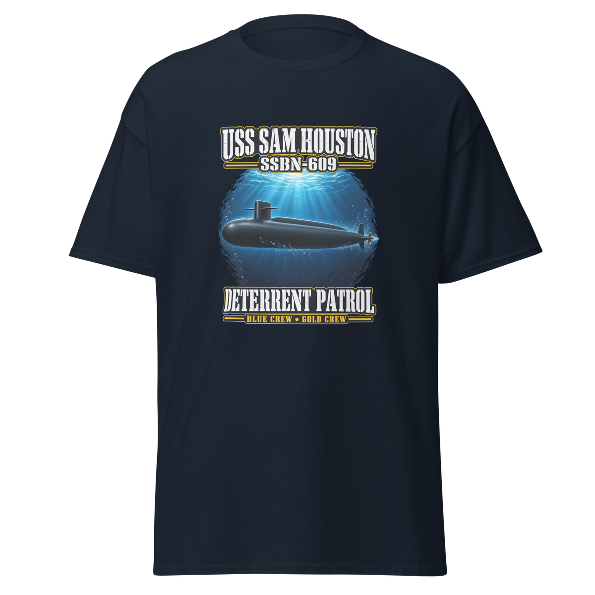 USS Sam Houston (SSBN-609) Deterrent Patrol Shirt - Deep Water
